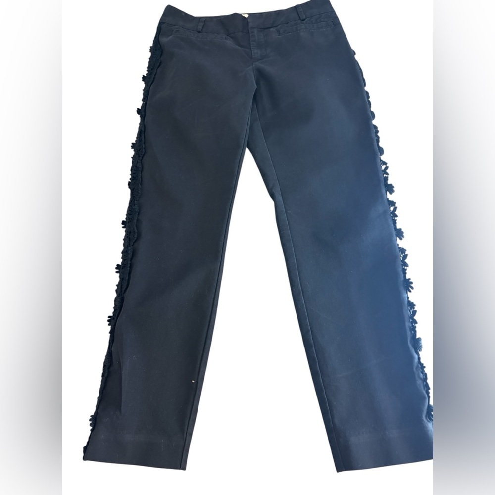 elevenses Navy Straight-Leg Jeans with Fringe Side Trim